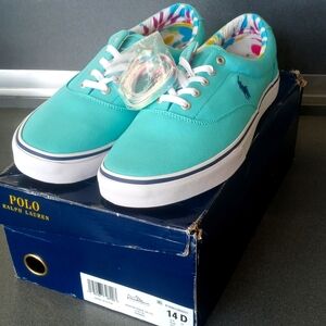 Polo Ralph Lauren Keaton Pony Logo Canvas Sneakers Aqua Blue/Tye Dye